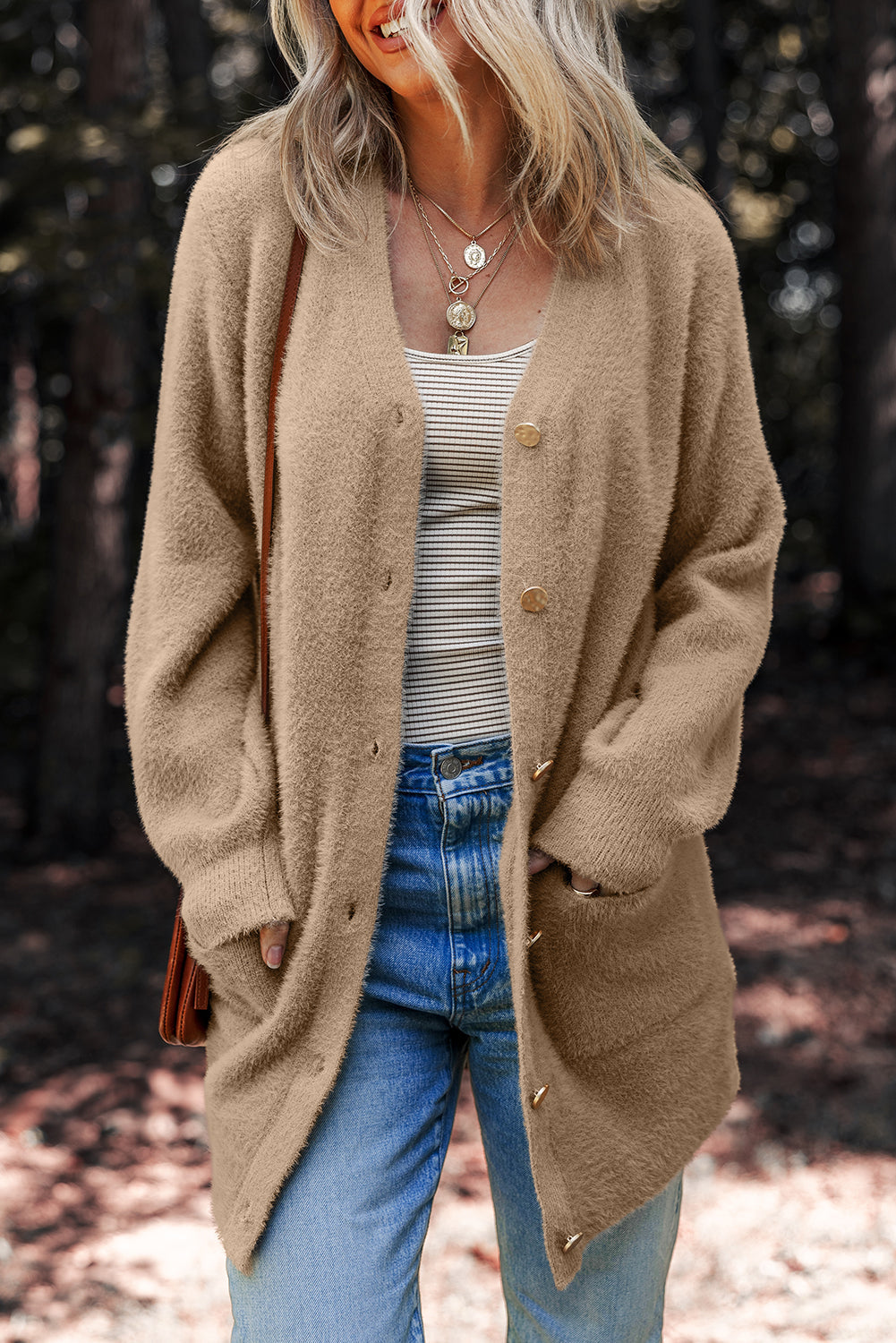 Brooklyn Front Midi Solid Cardigan