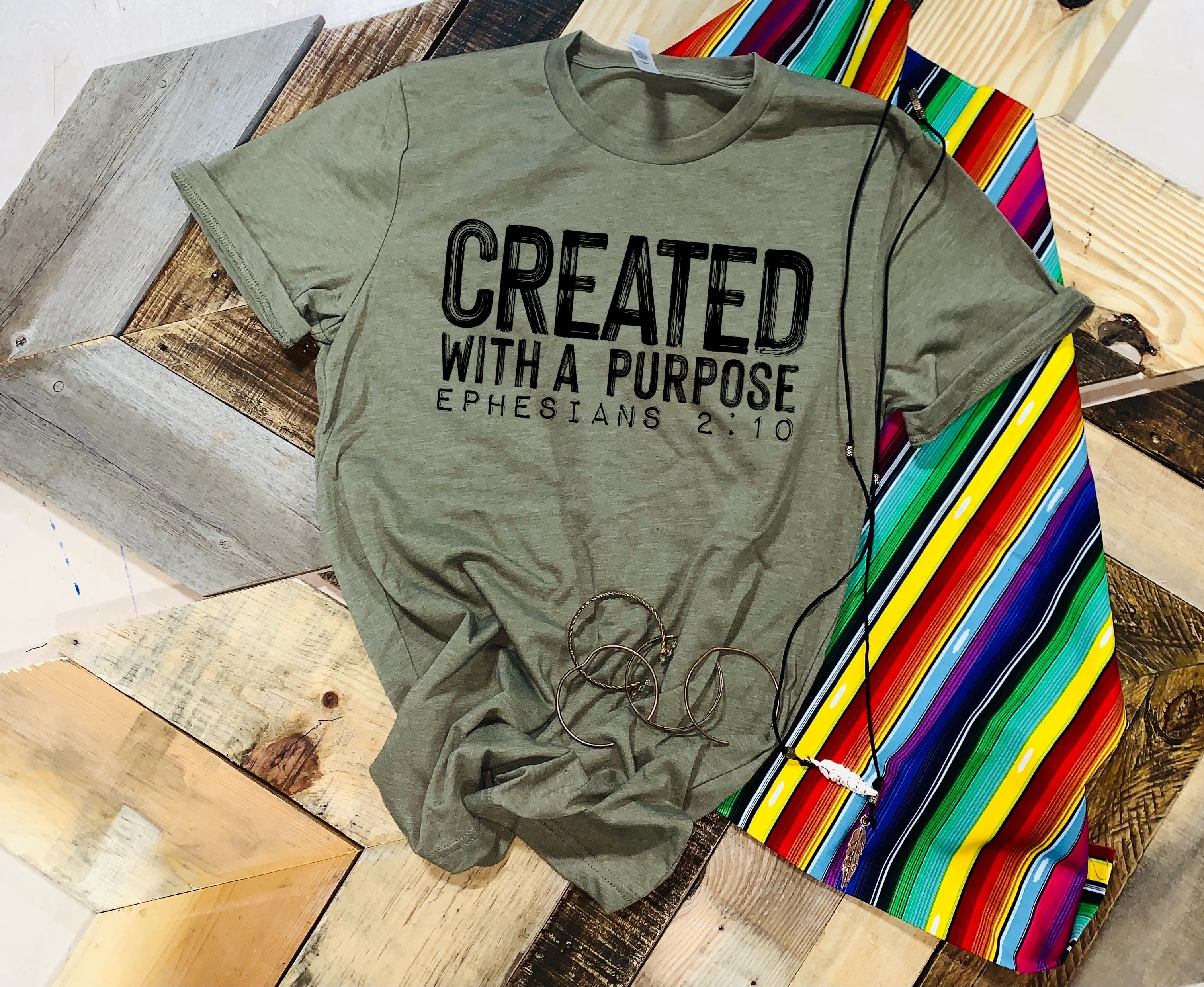 Created With A Purpose - Ephesians 2:10 - Black Ink