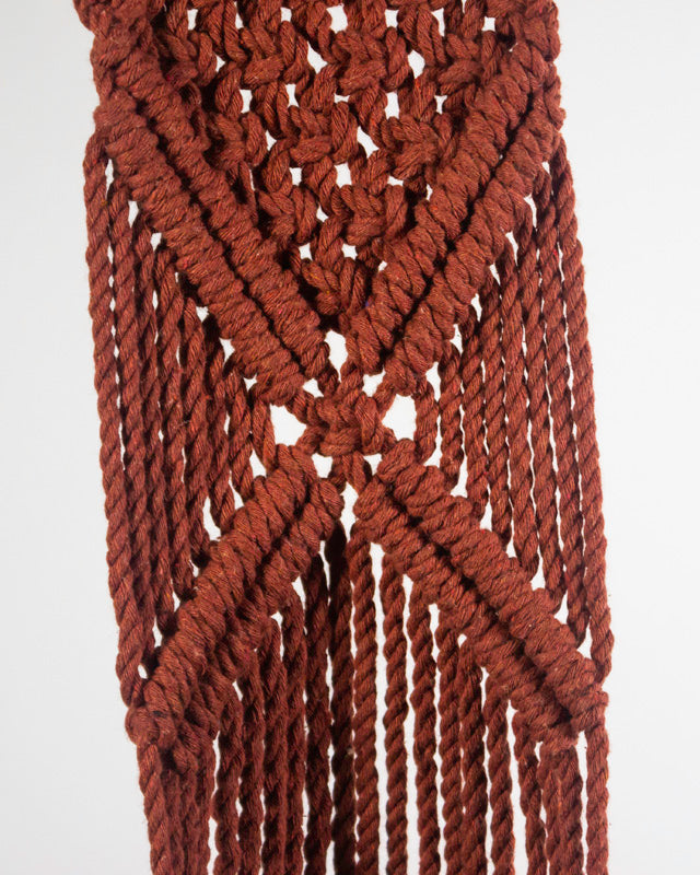 Mombacho Macrame Plant Holder | Tile Red
