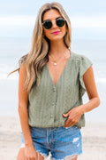 Ruthie Flutter Sleeve Lace V Neck Top