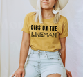 Dibs on the Lineman - Black Ink - Mazie Tee